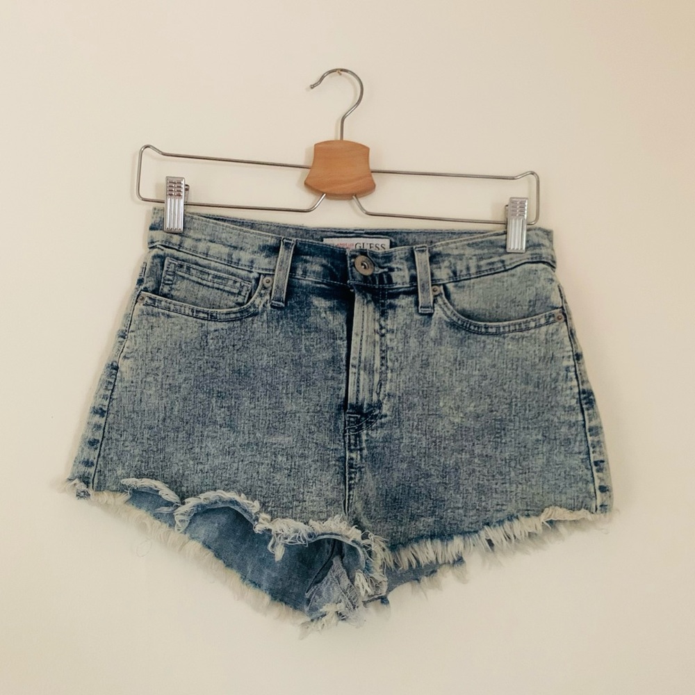 GUESS Acid Wash Jean Shorts